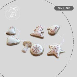 gyapjúfilc karácsonyi füzér készítése online workshop